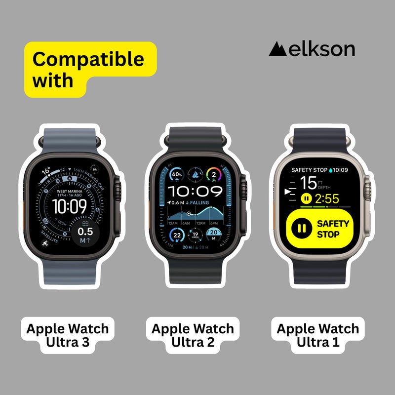 elkson Band Case for 49mm Apple Watch Ultra 3/2/1 with Screen Protector Tempered Glass, Quattro Pro Series Rugged for iWatch Strap, Military Grade Durable Protective Bumper Cover, Shockproof, Tan - Image 2