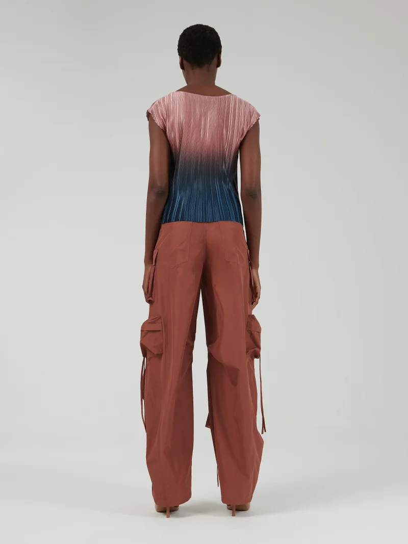 leem Ombre-Effect Plisse Top