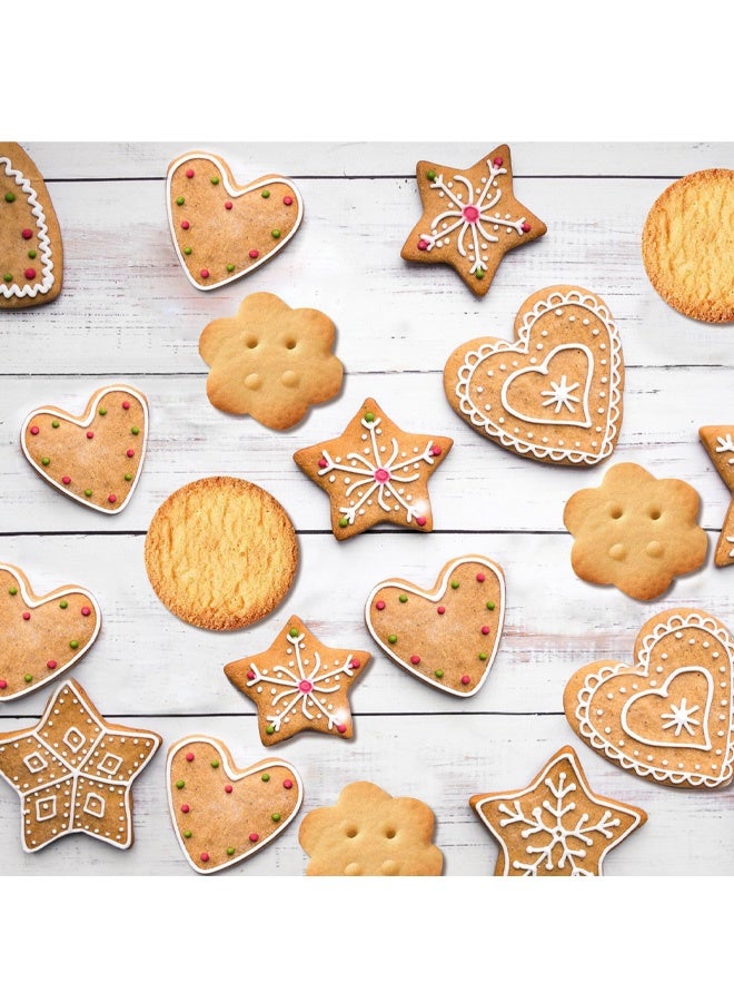 12 PCS Cookie Cutter Set, Stainless Steel Biscuit Cutters with Star, Heart, Round, Flower Shapes for Baking Pastry, Kitchen Baking Valentine's Day Christmas - Image 4