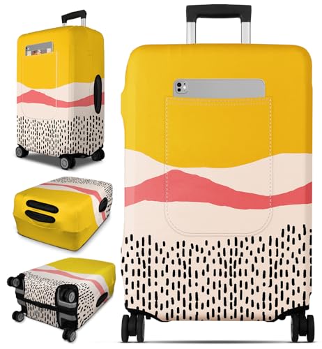 Slohif Luggage Cover for Suitcase Tsa Approved Protector Luggage Sleeve Large Suit Case Cover Travel Stretch Baggage Case Protective Washable Fit 2830 Inch Patchwork L - Image 1