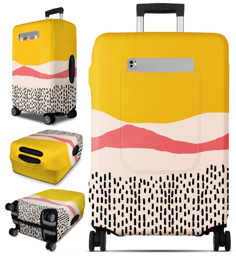 Slohif Luggage Cover for Suitcase Tsa Approved Protector Luggage Sleeve Large Suit Case Cover Travel Stretch Baggage Case Protective Washable Fit 2830 Inch Patchwork L - Image 2