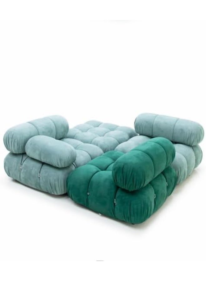 Poppins HOME Modern Nordic Velvet L-Shape Modular Sofa Set - Image 2