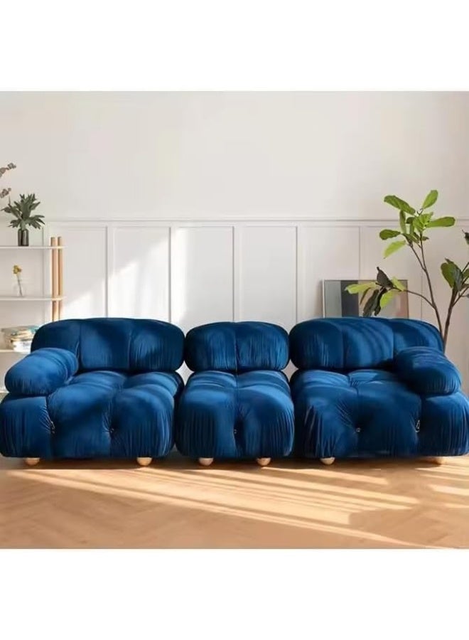 Poppins HOME Modern Nordic Velvet L-Shape Modular Sofa Set - Image 4