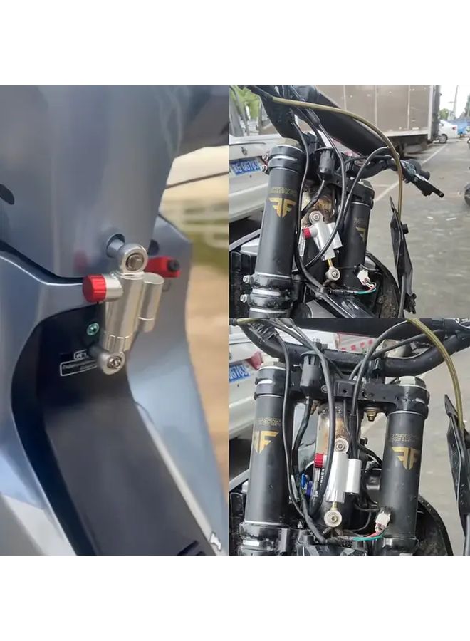 Black Mini Aluminum Adjustable Steering Damper Bracket Mount for Scooters - Image 3