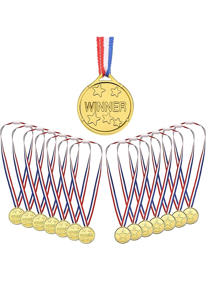 promass Plastic Medals, 20pcs Winning Medals Kids Party Medals for Athletic Games Competition Times Party Decorations - Image 1