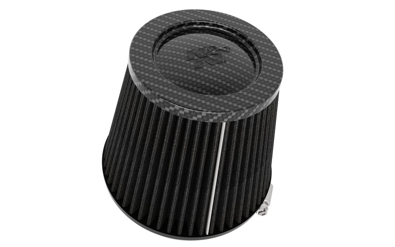 KN Universal ClampOn Air Filter Dry Synthetic Carbon Fiber Top OilFree Flange Diameter 5 In Filter Height 5625 In Flange Length 1 In Shape Round Tapered RP3134HBK