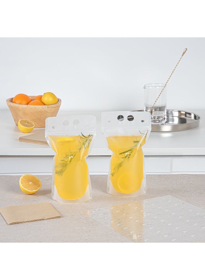 Restaurantware Label Tek 1.9 x 1 Inch Gin Bottle Juice Labels, 100 Self-Adhesive Labels For Bottles - Resists Condensation, For Drink Pouches, Clear With White Font Plastic Water-Resistant Labels - Image 4