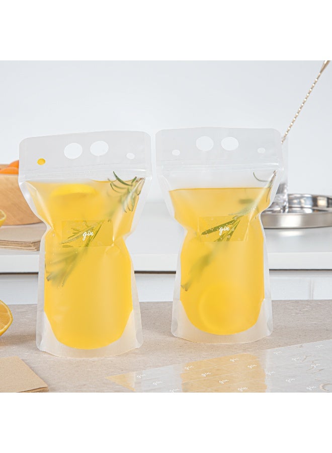 Restaurantware Label Tek 1.9 x 1 Inch Gin Bottle Juice Labels, 100 Self-Adhesive Labels For Bottles - Resists Condensation, For Drink Pouches, Clear With White Font Plastic Water-Resistant Labels - Image 3