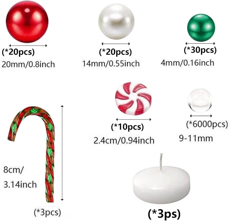 comfrt Christmas Vase Fillers for Floating Candles DIY - 2023 New Christmas Vase Filler Vases, Floating Pearls for Centerpieces Vases Candy Christmas Decoration (I) - Image 2