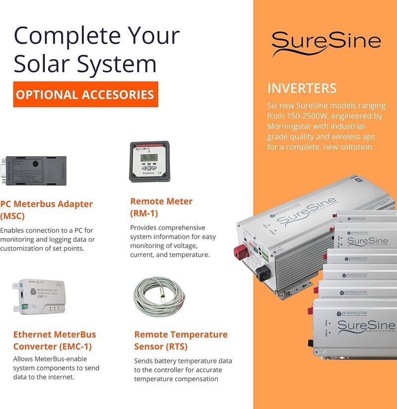 Morningstar Corporation منظم شحن الطاقة الشمسية Morningstar Sunlight 10A (SL-10L-12V) - منظم لوحات شمسية لبطاريات 12 فولت، تحكم في الإضاءة، إعداد سهل، أطراف مقاومة للتآكل، ضمان 5 سنوات - مصمم في الولايات المتحدة الأمريكية - Image 5