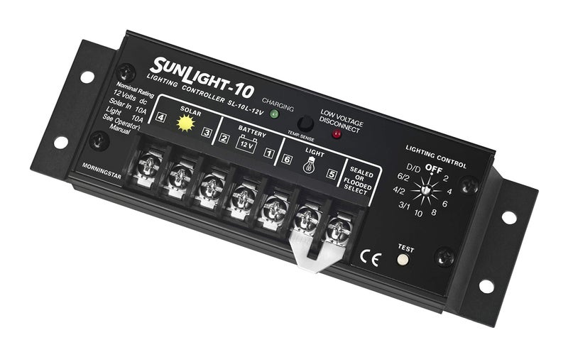 Morningstar Corporation منظم شحن الطاقة الشمسية Morningstar Sunlight 10A (SL-10L-12V) - منظم لوحات شمسية لبطاريات 12 فولت، تحكم في الإضاءة، إعداد سهل، أطراف مقاومة للتآكل، ضمان 5 سنوات - مصمم في الولايات المتحدة الأمريكية - Image 2