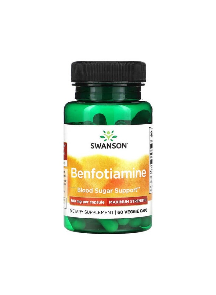 Benfotiamine, Maximum Strength, 300 mg, 60 Veggie Caps
