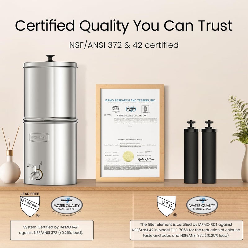 Waterdrop 1.5 Gallon Countertop Water Filtration System, NSF/ANSI 42&372 Certified Black Carbon Elements, Reduce Lead and Up to 99% Chlorine, for Home, Travel, Camping, Off-Grid - Image 3