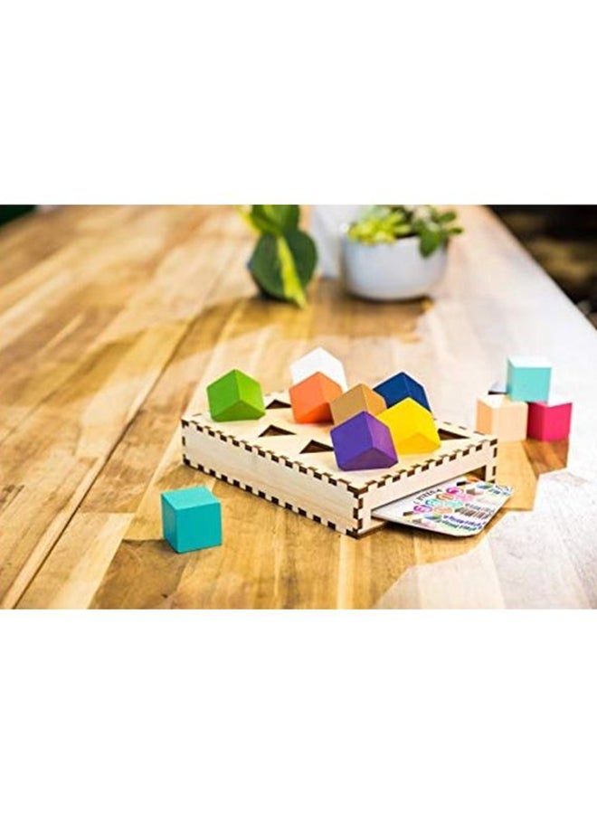 Project Genius: Chroma Cube, A Colorful Logic Puzzle, 12 Colorful Wood Blocks, 25 Brainteaser Cards, Puzzle, Great Gift, 1 Player Game Logic - Image 3