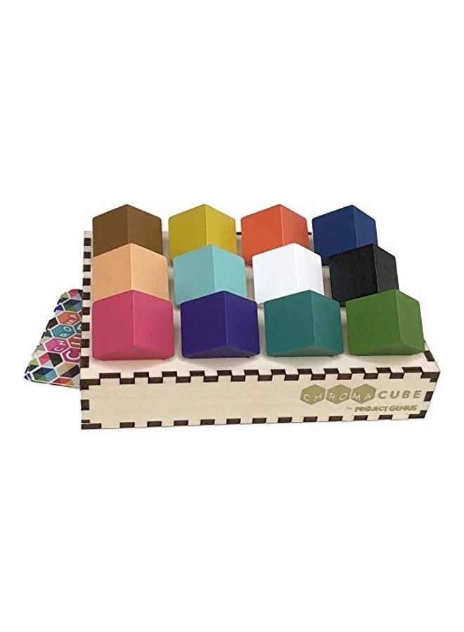 Project Genius: Chroma Cube, A Colorful Logic Puzzle, 12 Colorful Wood Blocks, 25 Brainteaser Cards, Puzzle, Great Gift, 1 Player Game Logic - Image 2
