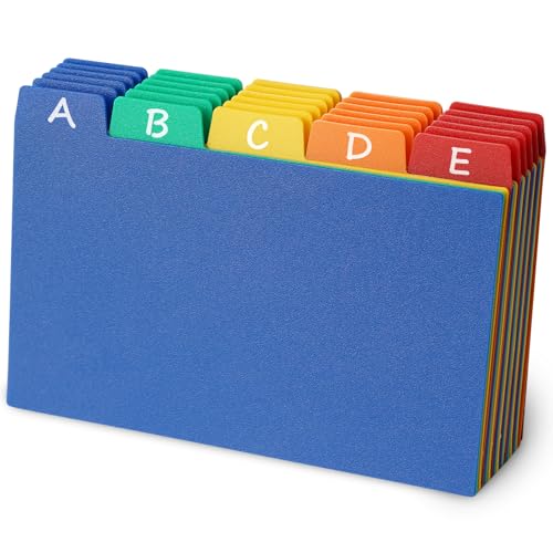 Olivo Index Card Dividers Tabs 3x5 Poly Plastic Card File Guides 3" x 5", Colored, 30 Pack - Image 1