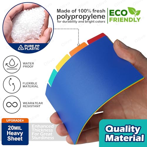 Olivo Index Card Dividers Tabs 3x5 Poly Plastic Card File Guides 3" x 5", Colored, 30 Pack - Image 5
