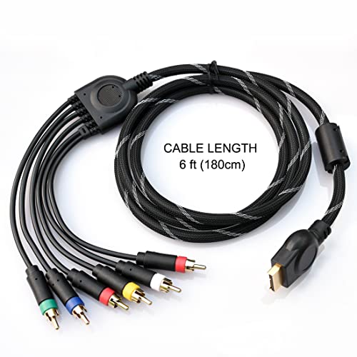 Bealuffe Component Audio Video Cable for PS2 / PS3 / PS3 Slim, HD Multi Out Composite RCA Audio Video Cable for PS3 (6 Feet) - Image 4