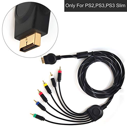 Bealuffe Component Audio Video Cable for PS2 / PS3 / PS3 Slim, HD Multi Out Composite RCA Audio Video Cable for PS3 (6 Feet) - Image 3