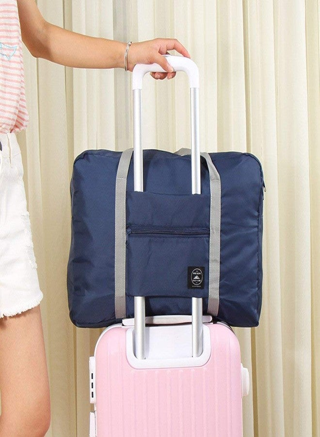 AAGNA Travel Foldable Nylon Duffle Tote Bag Portable Waterproof Handbag Folding Sport Weekend Shopping Luggage Bag, Flight-Airlines Packing Bag, Gym Sports Bag for Women Girl (Navy Blue) - Image 4