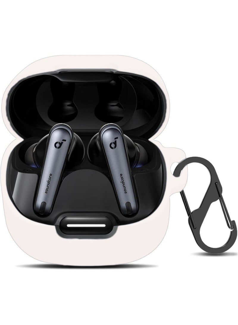 QIRG Compatible with Anker Soundcore Liberty 4 NC Case Cover, Soft Silicone Shockproof Protective Case Skin for Soundcore Liberty 4 NC Wireless Earbuds (White) - Image 1