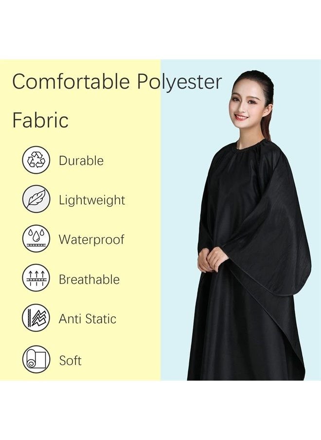 Iusmnur - Barber Cape, Professional Hair Cutting Cape with Adjustable Metal Clip, Waterproof Haircut Salon Cape for Hairdresser Styling & Home - 55 x 63 inches (Black) - Image 1