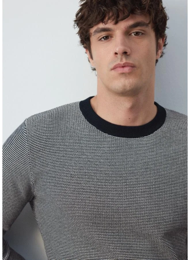 Mango Man 56-NAVY Fine-Knit Jersey, 100% Cotton, Textured Finish for Men | Best Price UAE