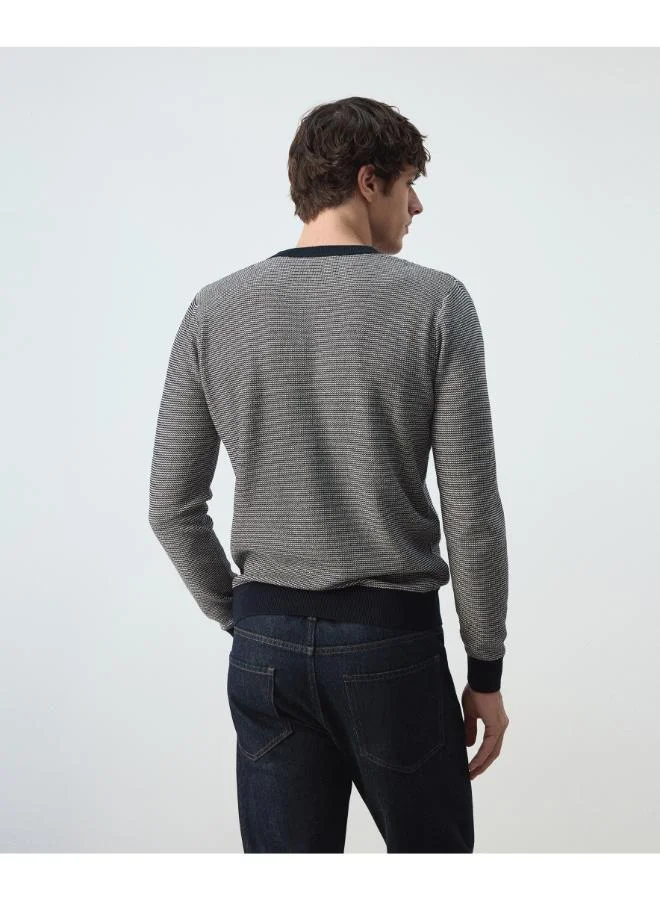 Mango Man Fine-Knit Jersey, 100% Cotton, Textured Finish