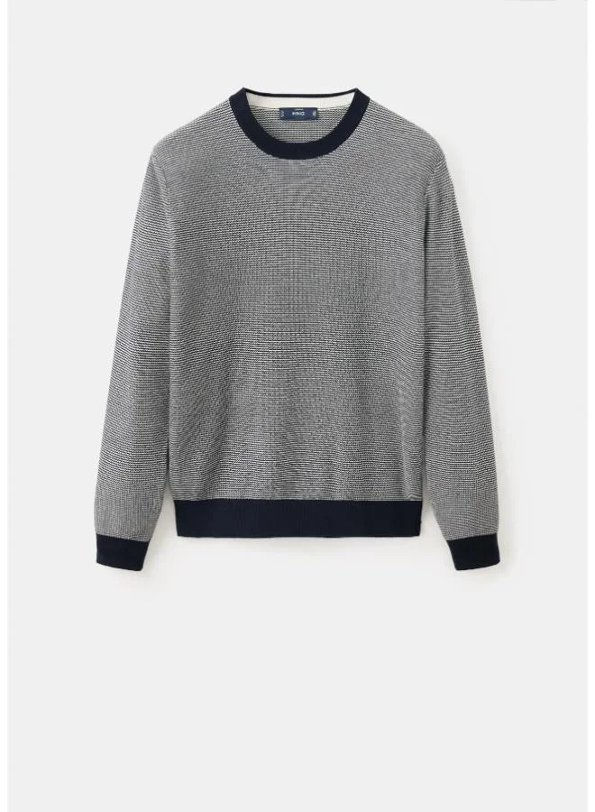 Mango Man 56-NAVY Fine-Knit Jersey, 100% Cotton, Textured Finish for Men | Best Price UAE