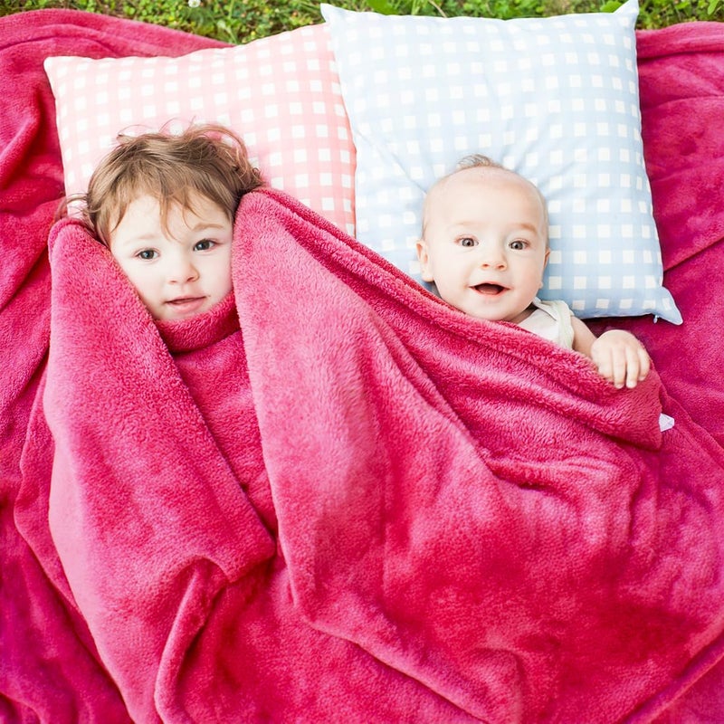 cagulax Fleece Pink Throw Blanket for Couch Cozy Soft Throws Lightweight Fall Fuzzy Couch Chairs Sofa Bedroom Living Room 50x70 inch Boys Girls Adults Student - Image 2