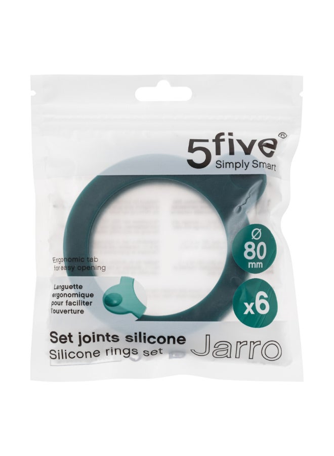 حامل ماكينة تحضير مجموعة 6 قطع من الأغطية السيليكونية للإغلاق، أزرق تيل، مقاس 80 مم 189558 - Image 2