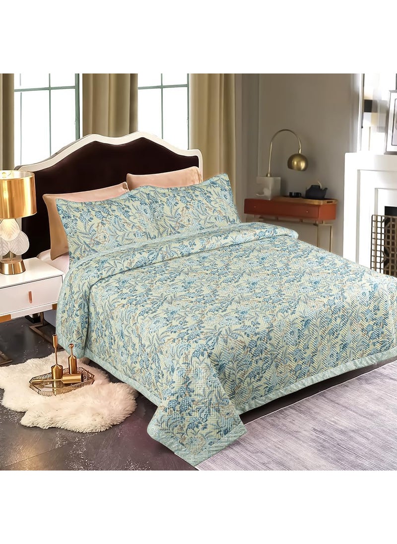 Akshya Akshya Innovative Edge Premium Quilted Ultrasonic Comforter Set Reversible Bedcover AllSeason AC Quilt Luxurious Bedding Soft Durable Blanket Comforter Wedding Gift Ready 