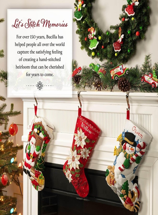 Bucilla, Holiday Greetings, Felt Applique 6 Piece Ornament Making Kit, Perfect for DIY Arts and Crafts Projects, 89663E - Image 5