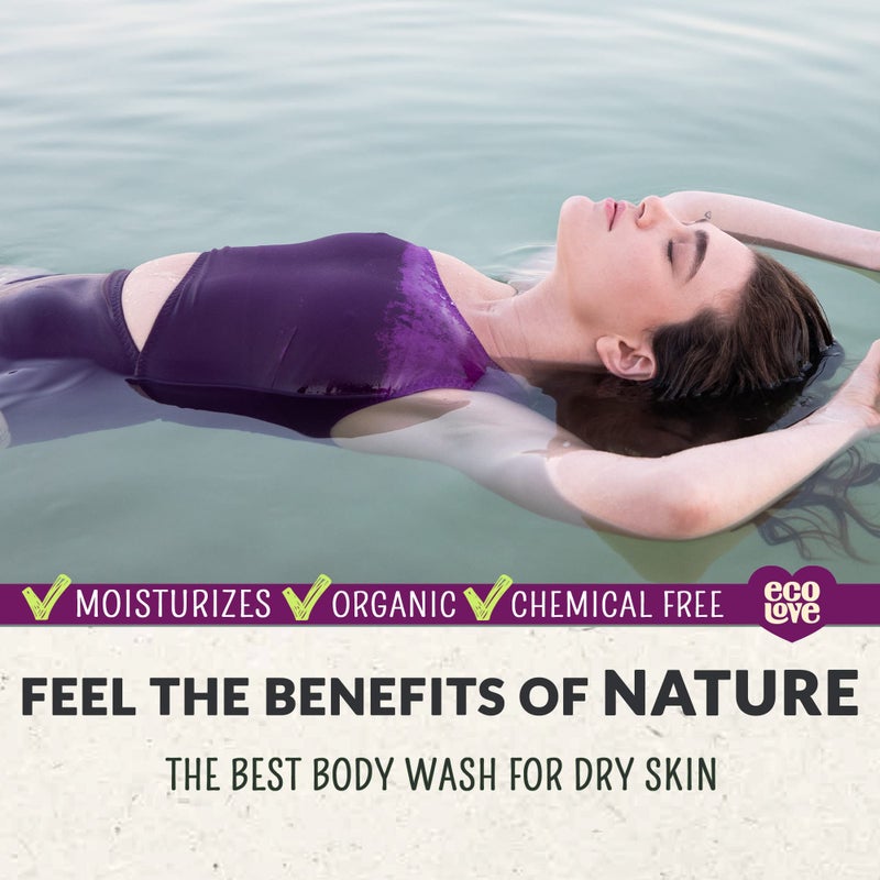 ecoLove - Natural Moisturizing Body Wash for Dry Skin - Organic Blueberry, Grape & Lavender - No SLS or Parabens - Vegan and Cruelty-Free Shower Gel, 17.6 oz - Image 4