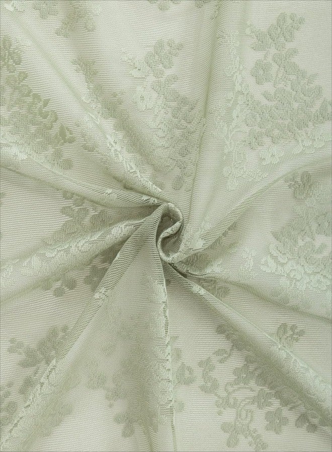 YJ YANJUN Sage Green Kitchen Window Curtains Over Sink 30 Inch Length Set of 2 Boho Floral Curtains for Bathroom Camper Window Privacy Curtains That Let Light in Spring Short Sheer Cafe Curtains Blinds - Image 2