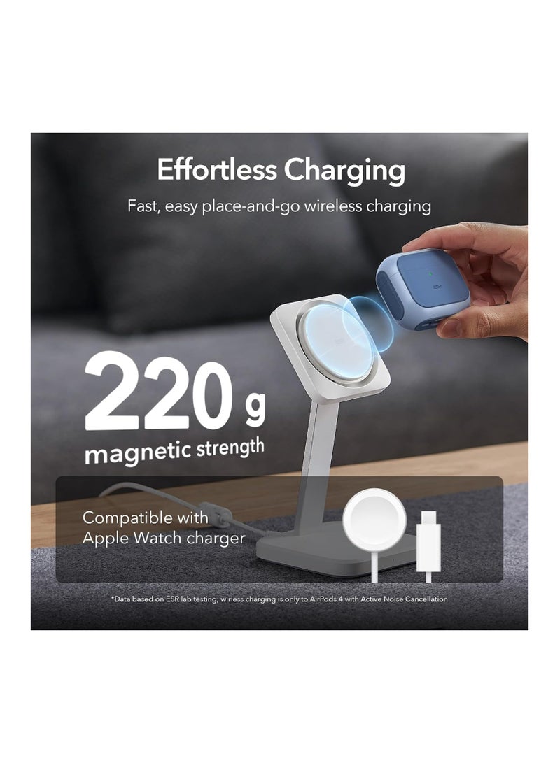 اي اس ار حافظة AirPods 4، متوافقة مع حافظة AirPods الجيل الرابع (2024) (USB-C)، متوافقة مع MagSafe، غطاء حماية من السقوط مع حبل، قفل غطاء مغناطيسي، سلسلة Orbit الهجينة، زرقاء - Image 4