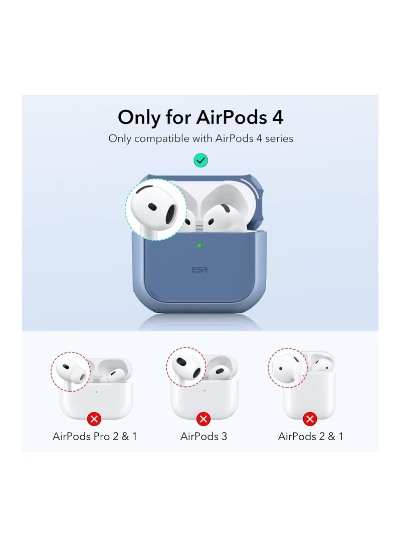 اي اس ار حافظة AirPods 4، متوافقة مع حافظة AirPods الجيل الرابع (2024) (USB-C)، متوافقة مع MagSafe، غطاء حماية من السقوط مع حبل، قفل غطاء مغناطيسي، سلسلة Orbit الهجينة، زرقاء - Image 2