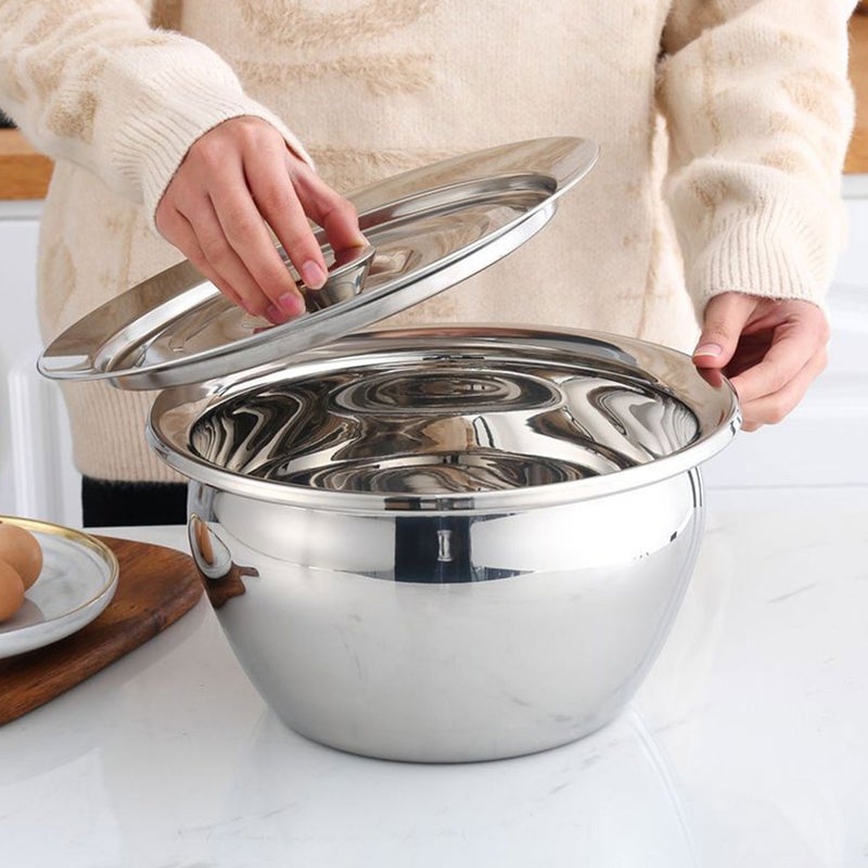 2pcs Stainless Steel Lid Kitchen Basin Cover Salad Basin Lid Lid Universal Basin Cover - Image 5