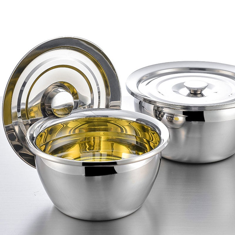 2pcs Stainless Steel Lid Kitchen Basin Cover Salad Basin Lid Lid Universal Basin Cover - Image 3