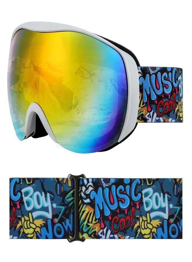 YooxArmor OTG Kids Ski Goggles,Anti fog Skiing Snowboard Goggles with Double Lenses for Children 6-14 Years,100% UV 400 Protection for Boys Girls,Helmet Compatible - Image 1