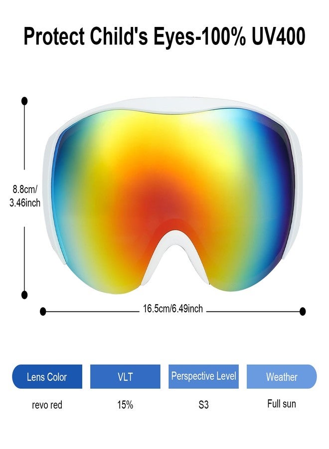 YooxArmor OTG Kids Ski Goggles,Anti fog Skiing Snowboard Goggles with Double Lenses for Children 6-14 Years,100% UV 400 Protection for Boys Girls,Helmet Compatible - Image 3