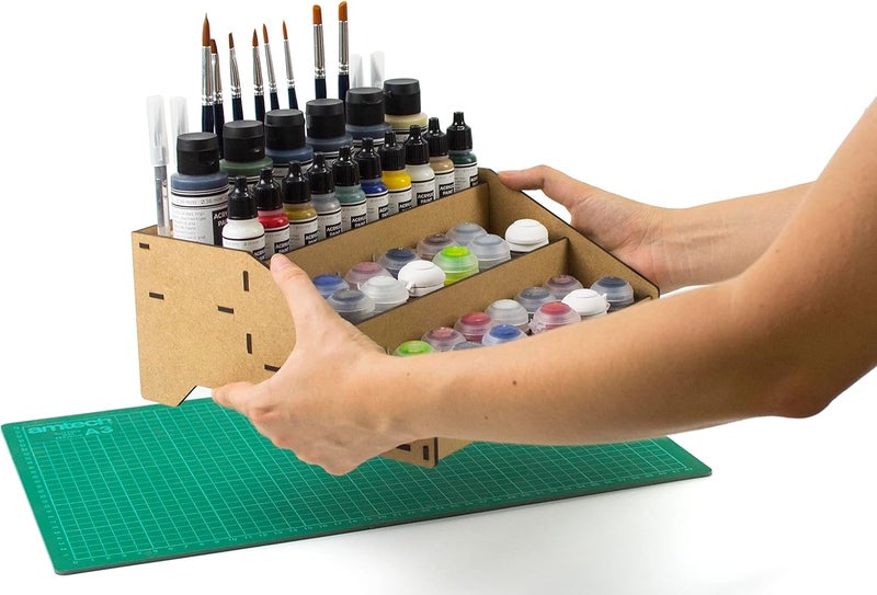 ProScale Paint rack stand organizer for modeling and miniatures. Kit for acrylic paints can Citadel Vallejo set for model brushes (Rack B) - Image 5