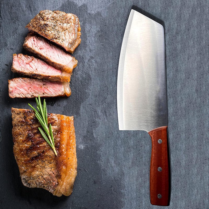 Eletree Meat Cleaver 7 inchButcher KnifeVegetable Cleaver KnifeGerman High Carbon Stainless Steel Kitchen Knife Chef KnivesKnife G Set of 1 - Image 4