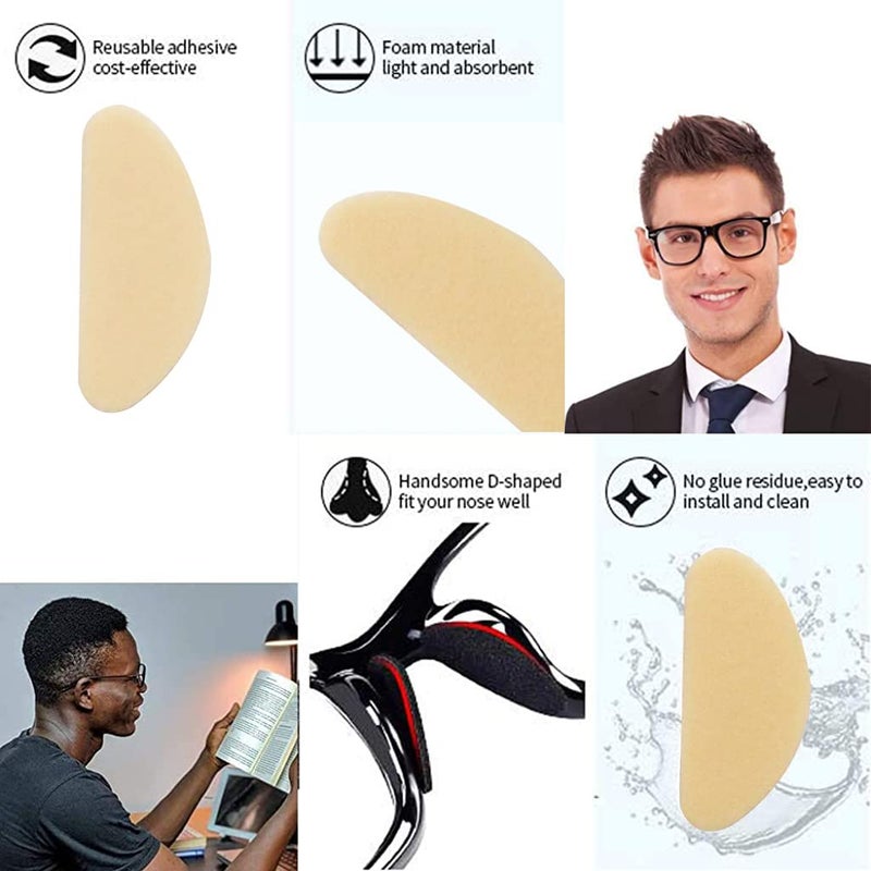 May Create MAYCREATE® 40 Pairs Eyeglasses Nose Pads Glasses Adhesive EVA Sponge Anti-Slip Nosepads for Eyeglass D-shape Eyeglasses Nose Pad, Size of 1.9 x 0.9cm,1.5mm in Thickness - Image 4