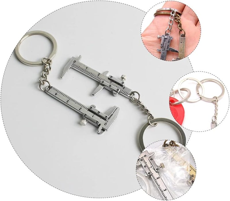 3 Pack Mini Caliper Keychain Pocket Micrometer Tool Dial Gauge - Image 4