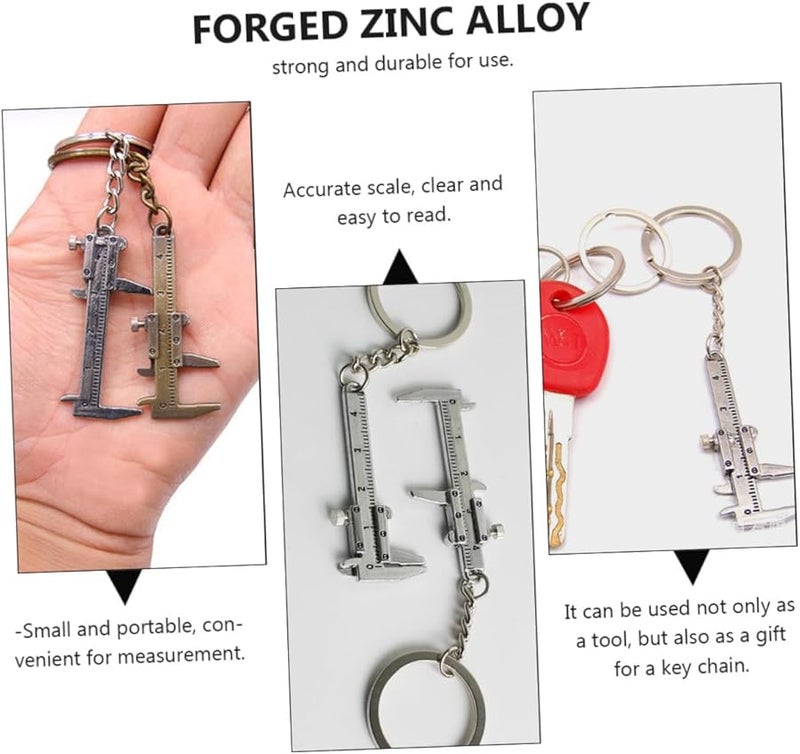 3 Pack Mini Caliper Keychain Pocket Micrometer Tool Dial Gauge - Image 3