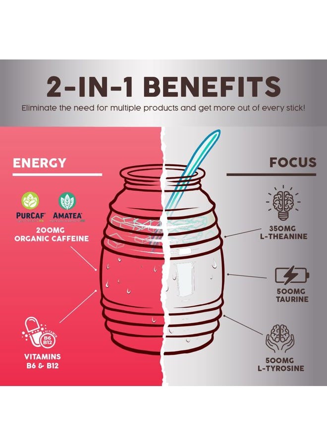 Salud 2-in-1 Energy Drink Powder + Focus, Guava, Organic Caffeine, B6 + B12, Theanine, Clean Energy Drink Packets, Guayaba Agua Fresca Mix, Non-GMO, Gluten Free, Vegan, 1g of Sugar, (15 Servings) - Image 4