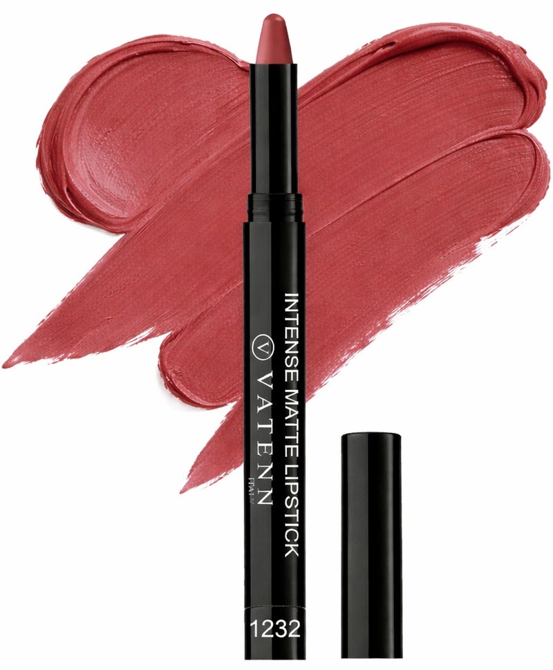 VATENN ITALY Intense  Matte Lipstick 1232 Longstay with Avocado Oil & Vitamin E,16-Hour Stay, Smudge-Proof, Hydrating & Lightweight Matte Lip Color for Smooth, Moisture-Locked Finish - Image 1