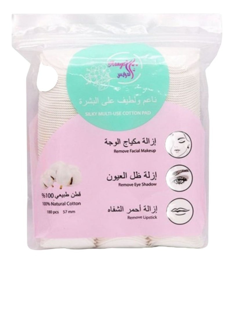 Alarayes Natural cotton round makeup remover 100% cotton 180 pieces