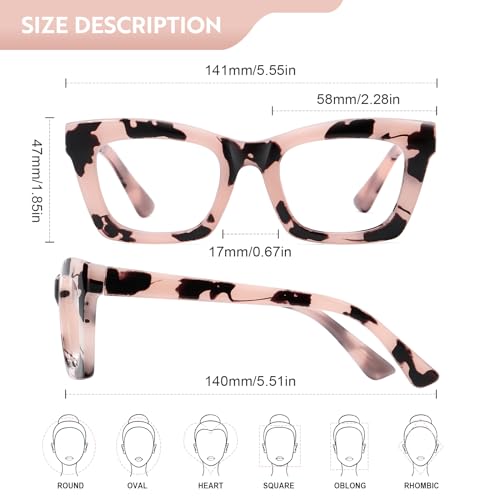 ZEHEXA Reading Glasses for Women Blue Light Blocking Glasses Filter UV Square Readers Glasses for Men and Women 5 Pack 1.0 - Image 4